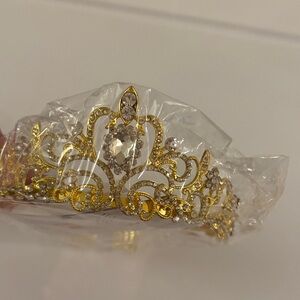Makone Gold Tiara with Crystals
